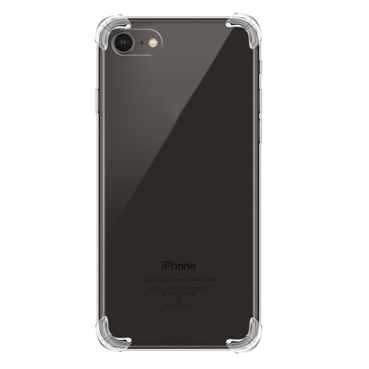 For iPhone SE 2022 / SE 2020 Four-Corner Shockproof Ultra-Thin Transparent TPU Case