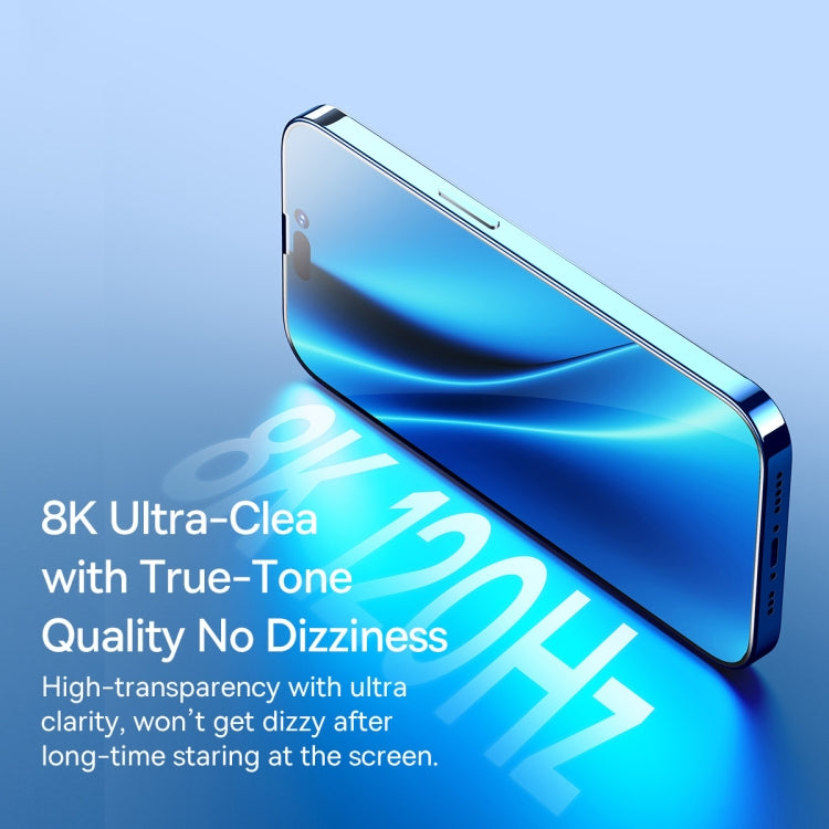 For iPhone 14 Pro 2pcs Baseus 0.3mm Crystal Peep-proof Tempered Glass Film