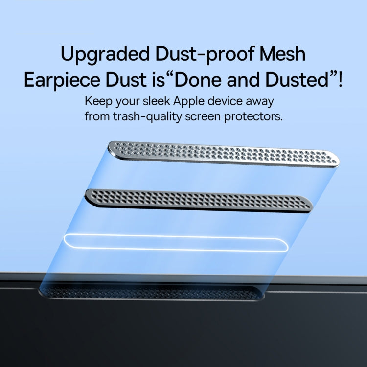 For iPhone 14 Pro 2pcs Baseus 0.3mm Crystal Peep-proof Tempered Glass Film