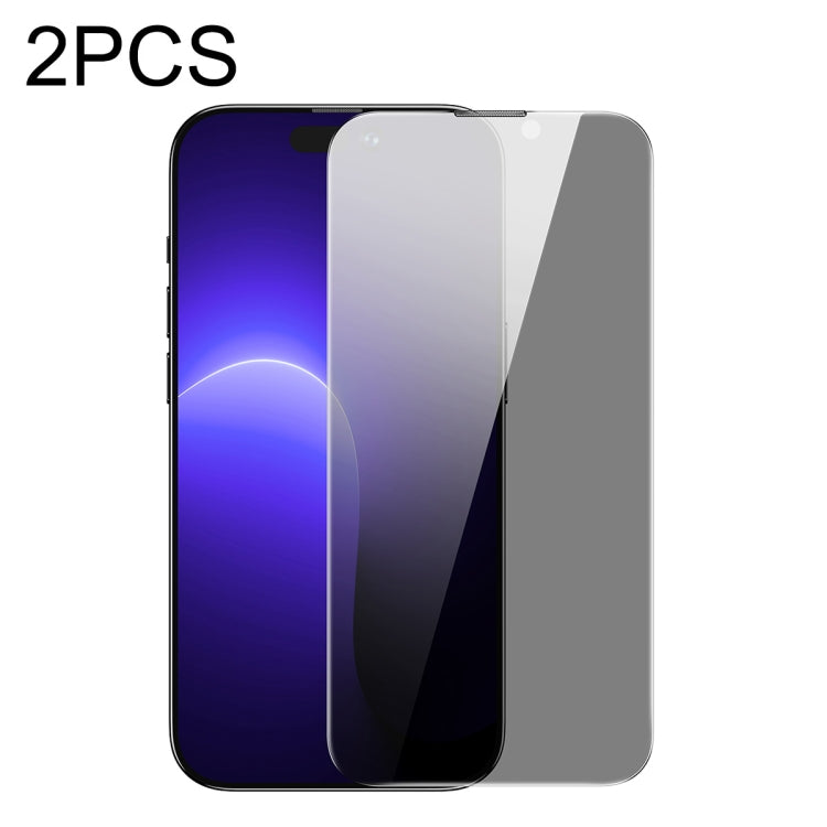 For iPhone 14 Pro Max 2pcs Baseus 0.3mm Crystal Peep-proof Tempered Glass Film