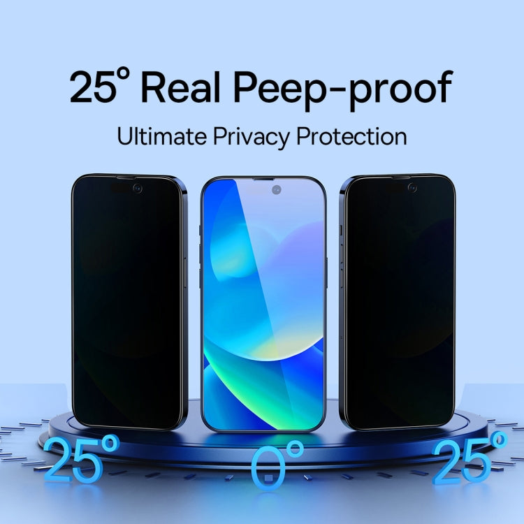 For iPhone 14 Pro Max 2pcs Baseus 0.3mm Crystal Peep-proof Tempered Glass Film