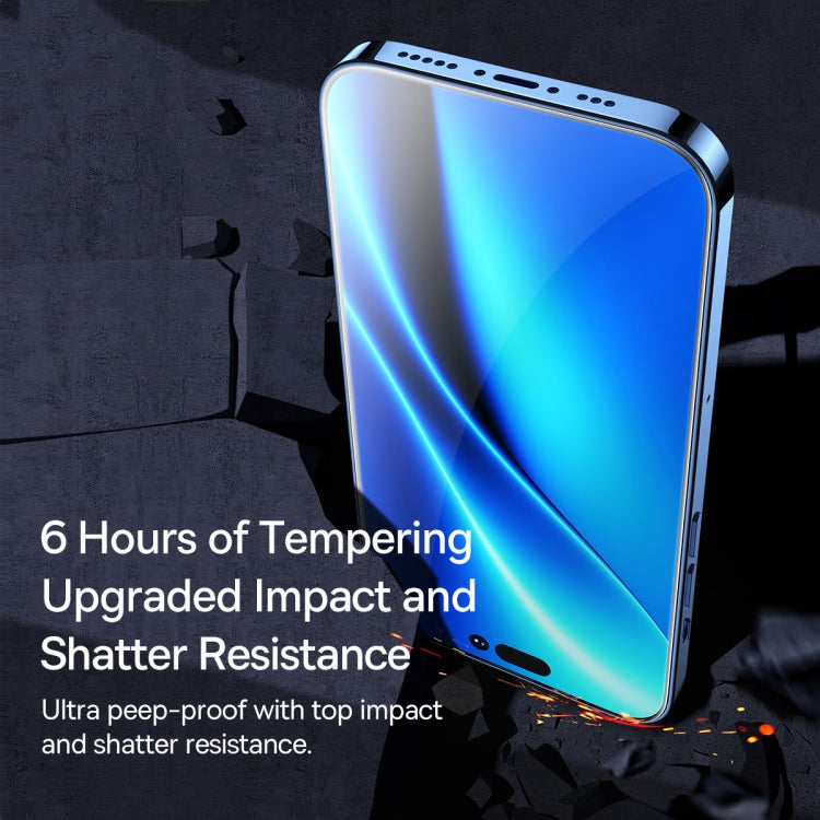 For iPhone 14 Pro Max 2pcs Baseus 0.3mm Crystal Peep-proof Tempered Glass Film