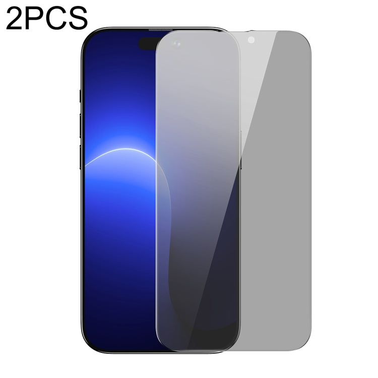For iPhone 14 Pro 2pcs Baseus 0.3mm Anti-peeping Tempered Glass Film