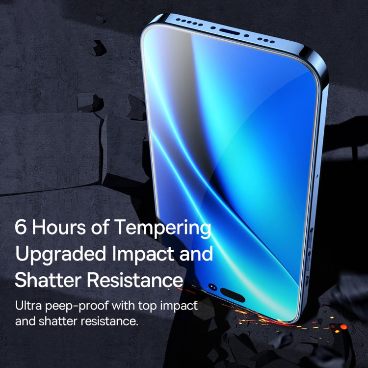 For iPhone 14 Pro 2pcs Baseus 0.3mm Anti-peeping Tempered Glass Film