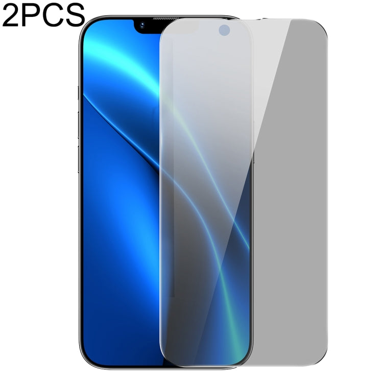 For iPhone 14 Plus / 13 Pro Max 2pcs Baseus 0.3mm Anti-peeping Tempered Glass Film