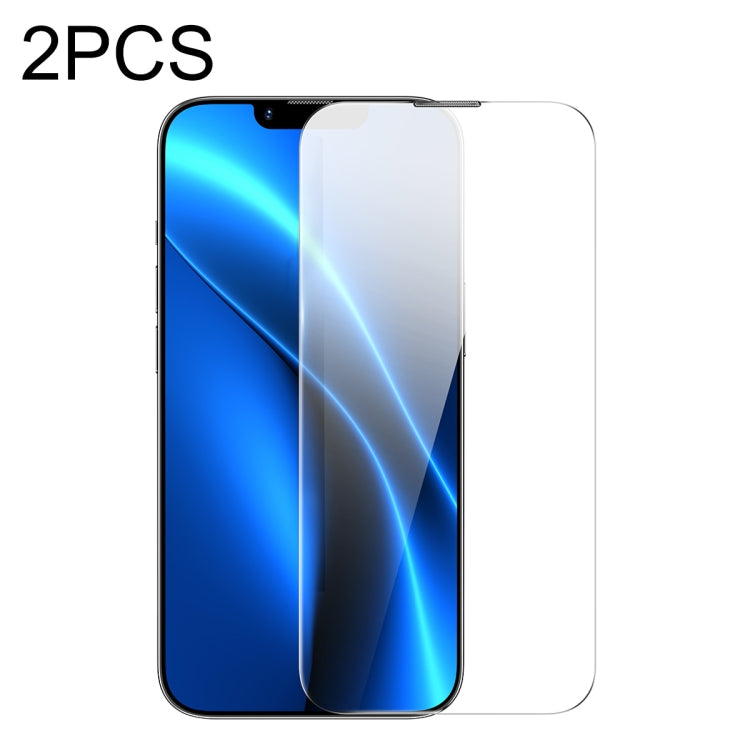 For iPhone 14 / 13 / 13 Pro 2pcs Baseus 0.3mm Crystal Tempered Glass Film