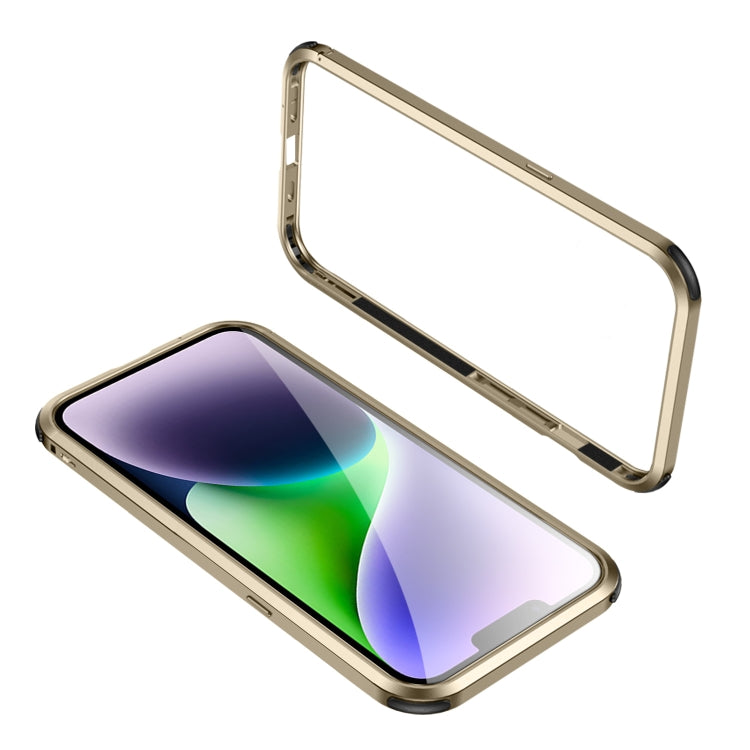 For iPhone 14 Four Corners Shockproof Metal Frame Phone Case