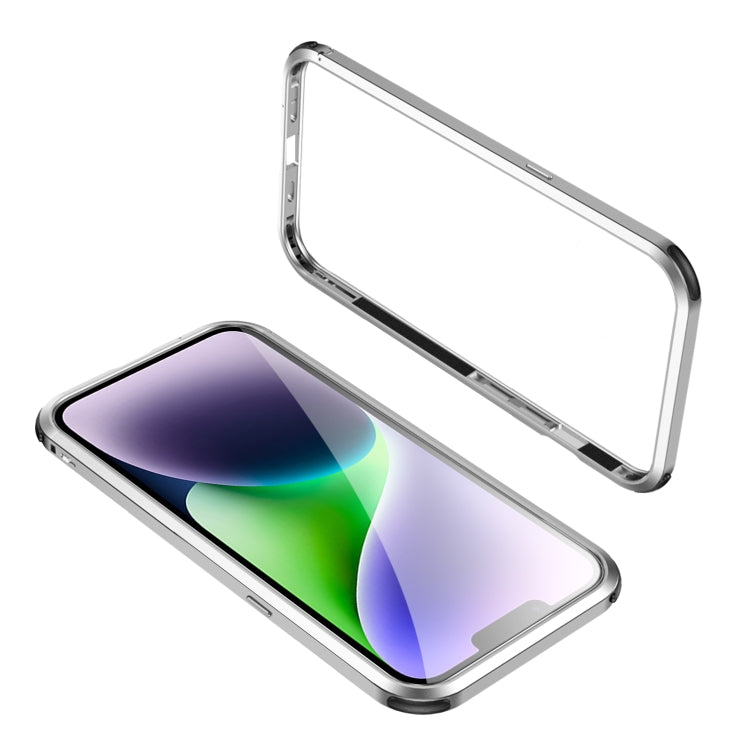 For iPhone 14 Four Corners Shockproof Metal Frame Phone Case