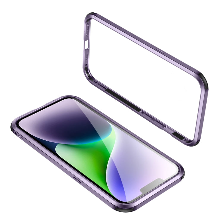 For iPhone 14 Four Corners Shockproof Metal Frame Phone Case