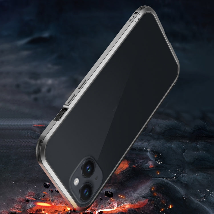 For iPhone 14 Four Corners Shockproof Metal Frame Phone Case