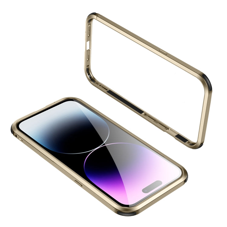 For iPhone 14 Pro Max Four Corners Shockproof Metal Frame Phone Case