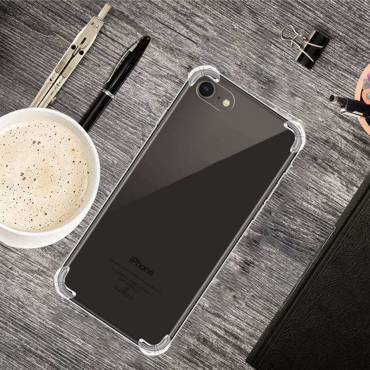 For iPhone SE 2022 / SE 2020 Four-Corner Shockproof Ultra-Thin Transparent TPU Case