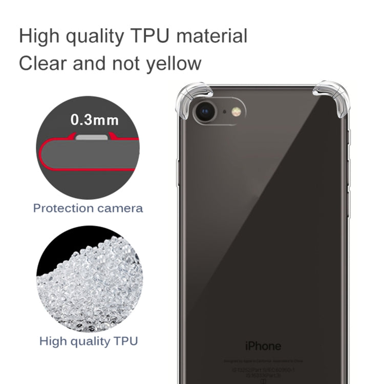 For iPhone SE 2022 / SE 2020 Four-Corner Shockproof Ultra-Thin Transparent TPU Case