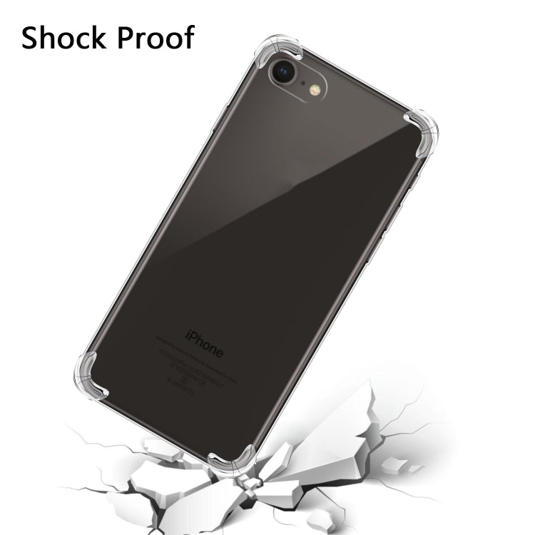 For iPhone SE 2022 / SE 2020 Four-Corner Shockproof Ultra-Thin Transparent TPU Case