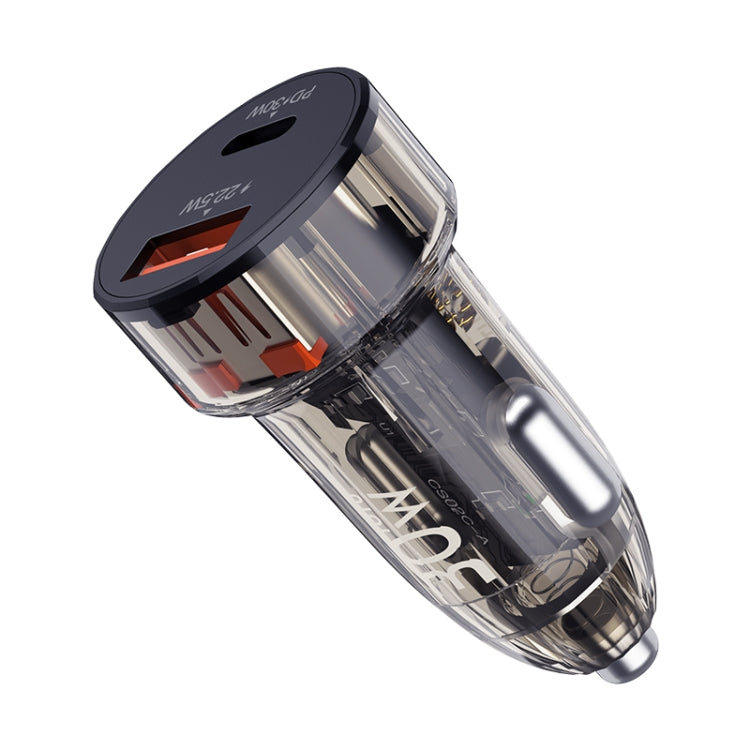 TOTU DCCPD-015 Ming Series 30W USB + Type-C Fast Charging Car Charger(Black)