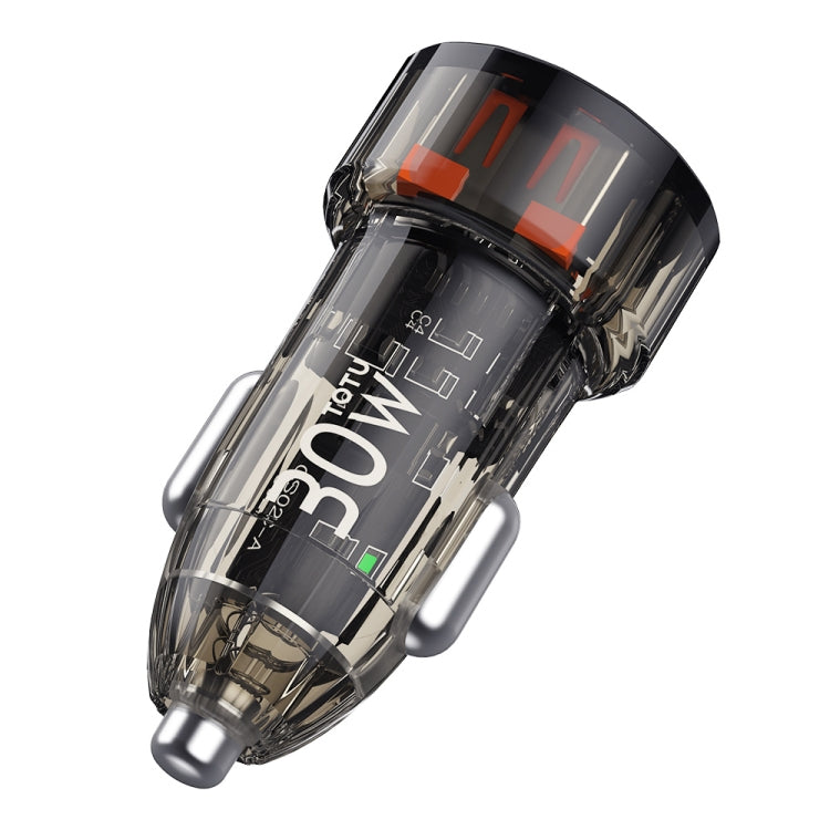 TOTU DCCPD-015 Ming Series 30W USB + Type-C Fast Charging Car Charger(Black)