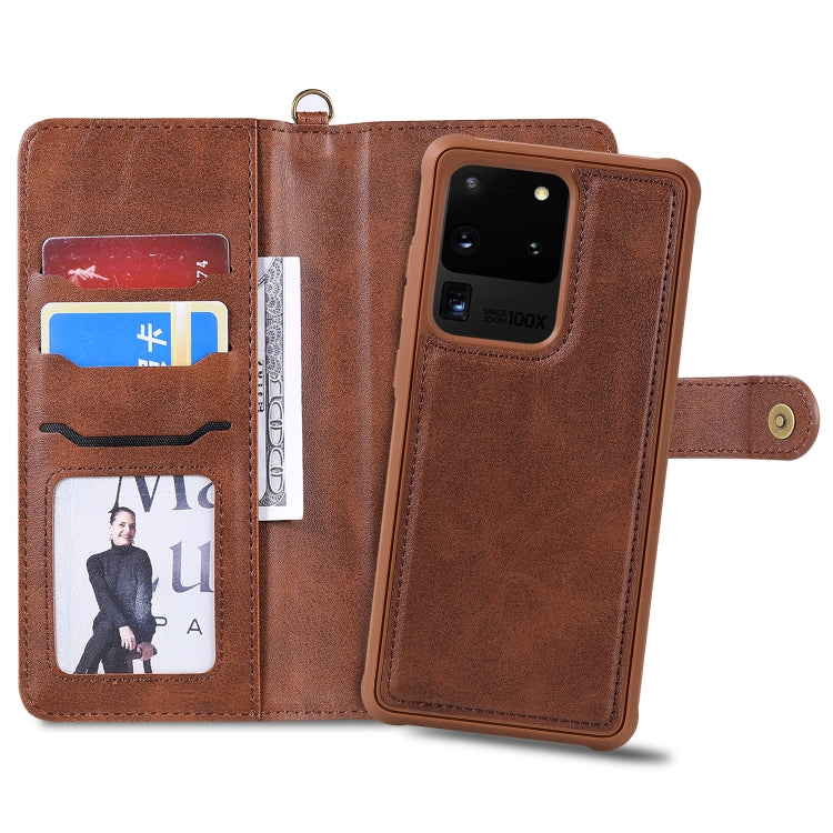For Galaxy S20 Ultra Multifunctional Detachable Magnetic Horizontal Flip Leather Case with Card Slots & Holder & Wallet