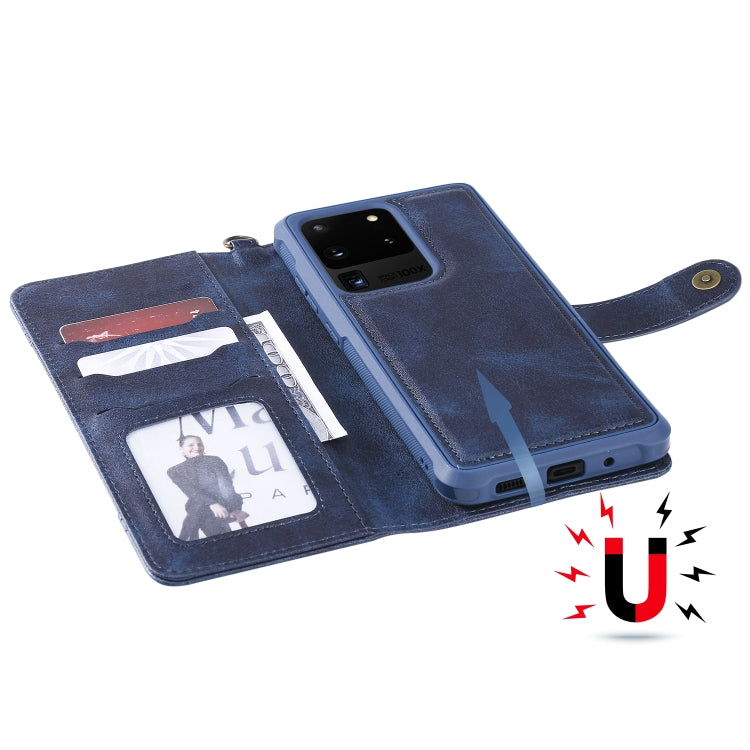 For Galaxy S20 Ultra Multifunctional Detachable Magnetic Horizontal Flip Leather Case with Card Slots & Holder & Wallet