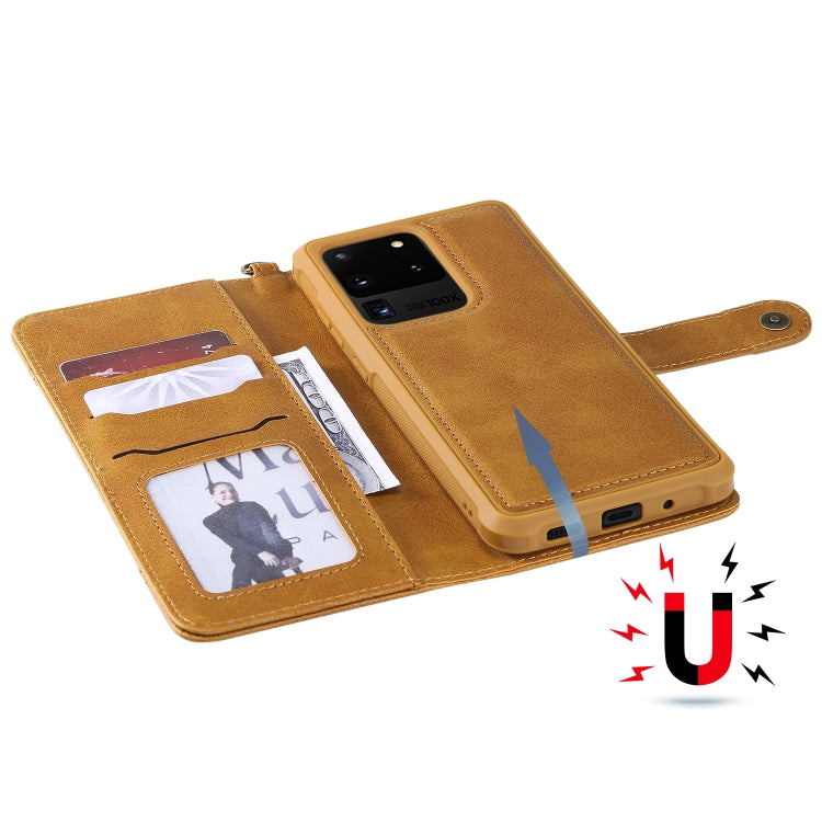 For Galaxy S20 Ultra Multifunctional Detachable Magnetic Horizontal Flip Leather Case with Card Slots & Holder & Wallet