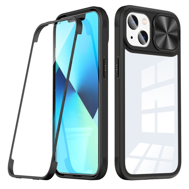 For iPhone 14 Plus 360 Full Body Sliding Camshield Phone Case