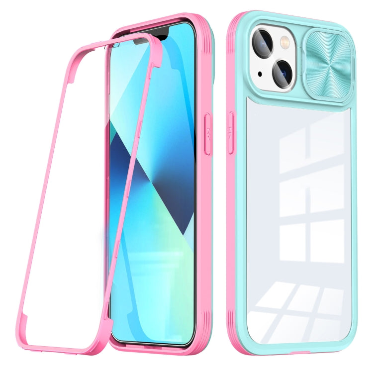For iPhone 14 Plus 360 Full Body Sliding Camshield Phone Case