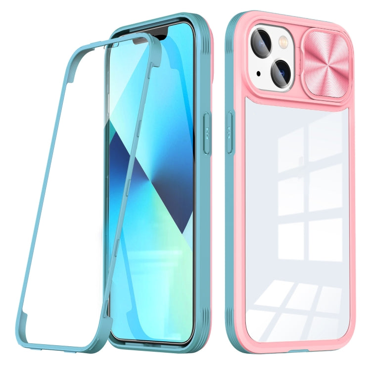 For iPhone 14 Plus 360 Full Body Sliding Camshield Phone Case