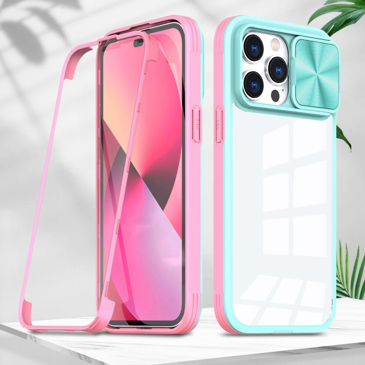 For iPhone 14 Pro 360 Full Body Sliding Camshield Phone Case