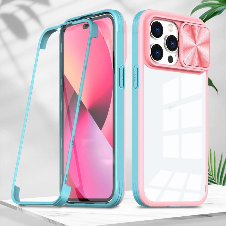 For iPhone 14 Pro 360 Full Body Sliding Camshield Phone Case