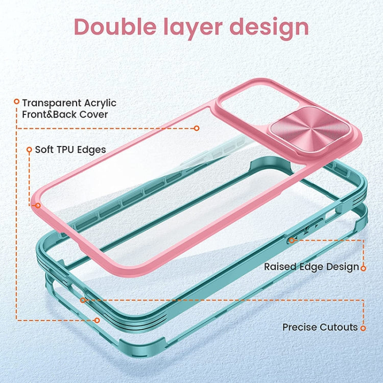 For iPhone 14 Pro Max 360 Full Body Sliding Camshield Phone Case