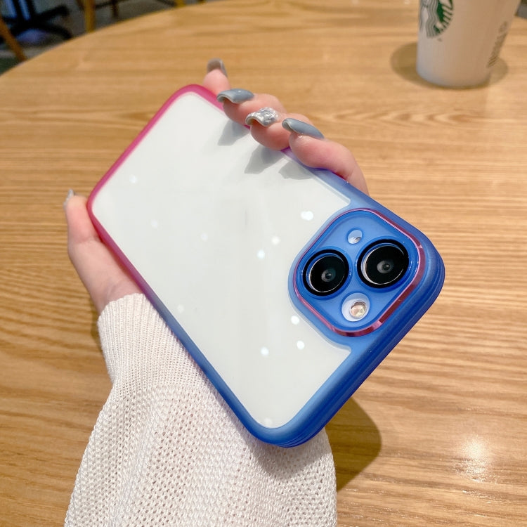 For iPhone 13 Gradient Color Frame Transparent Phone Case