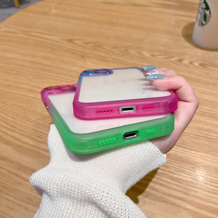 For iPhone 13 Gradient Color Frame Transparent Phone Case