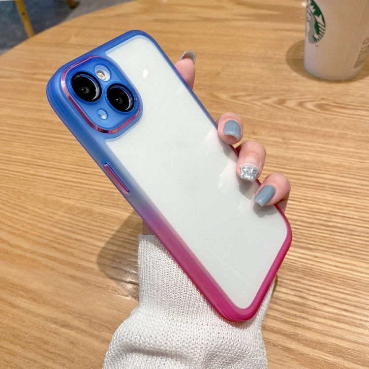 For iPhone 14 Gradient Color Frame Transparent Phone Case