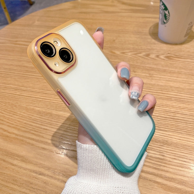 For iPhone 14 Plus Gradient Color Frame Transparent Phone Case