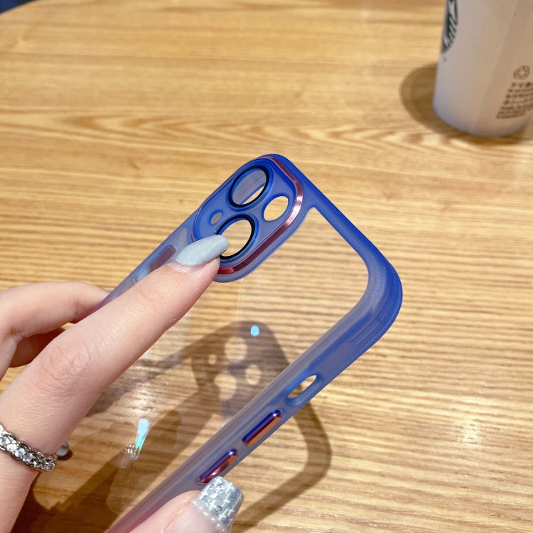 For iPhone 14 Plus Gradient Color Frame Transparent Phone Case