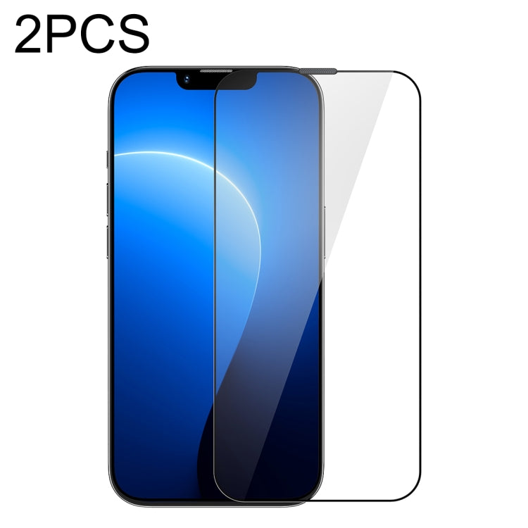 For iPhone 14 / 13 / 13 Pro Baseus 2pcs 0.3mm Full-screen Crystal Tempered Glass Film