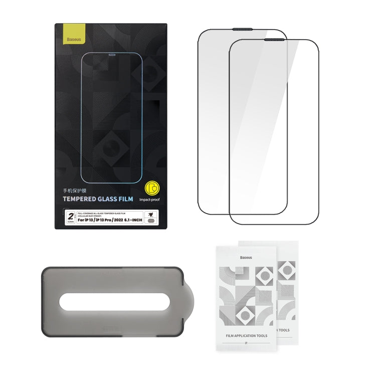 For iPhone 14 Pro Max 2pcs Baseus 0.3mm Full-screen Crystal Tempered Glass Film