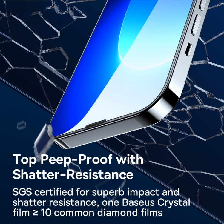 For iPhone 14 Plus / 13 Pro Max Baseus 2pcs 0.3mm Full-screen Peep-proof Tempered Glass Film