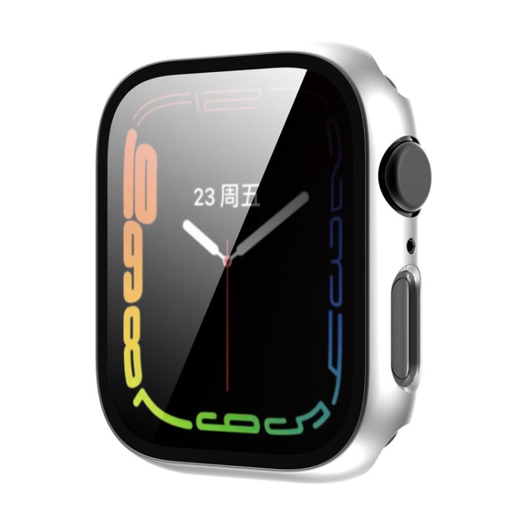 Tempered Glass Film Plating PC Watch Case For Apple Watch Series 9 / 8 & 7 45mm