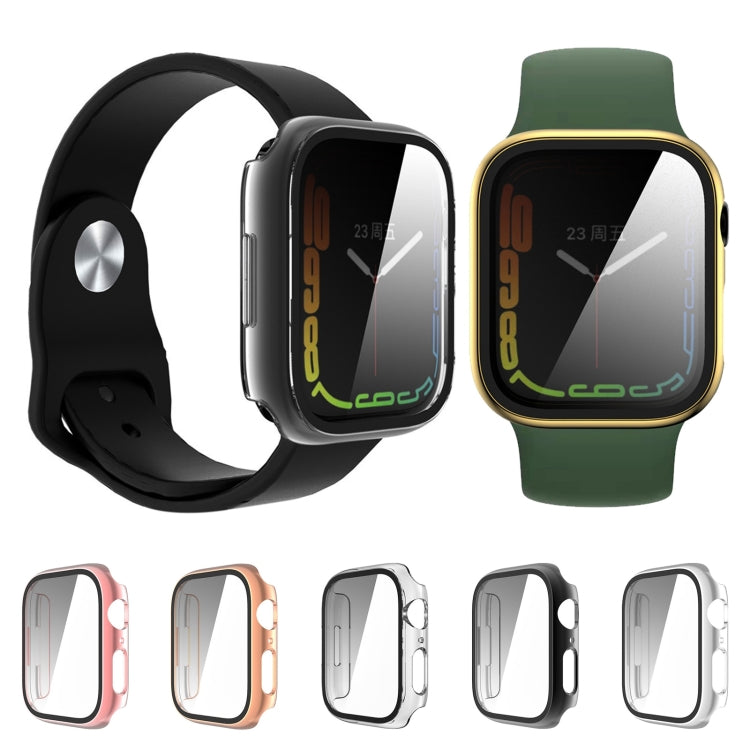 Tempered Glass Film Plating PC Watch Case For Apple Watch Series 9 / 8 & 7 45mm