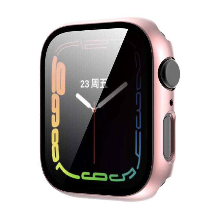 Tempered Glass Film Plating PC Watch Case For Apple Watch Series 9 / 8 & 7 41mm