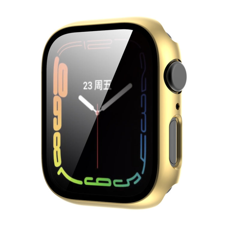 Tempered Glass Film Plating PC Watch Case For Apple Watch Series 9 / 8 & 7 41mm