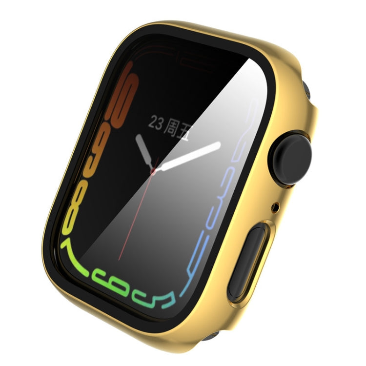 Tempered Glass Film Plating PC Watch Case For Apple Watch Series 9 / 8 & 7 41mm
