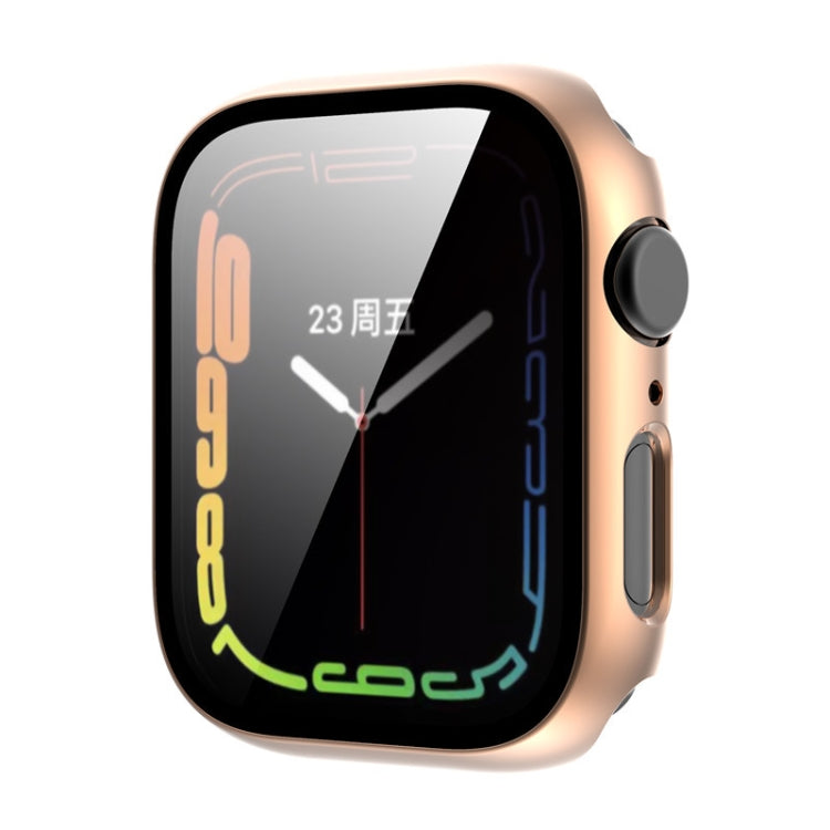 Tempered Glass Film Plating PC Watch Case For Apple Watch Series 9 / 8 & 7 41mm