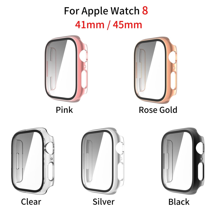 Tempered Glass Film Plating PC Watch Case For Apple Watch Series 9 / 8 & 7 41mm