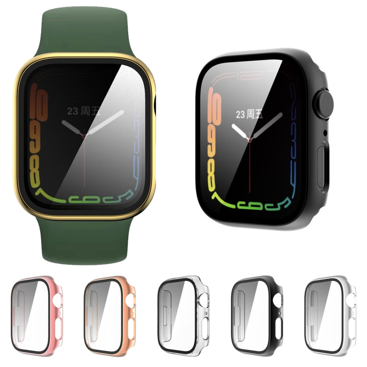 Tempered Glass Film Plating PC Watch Case For Apple Watch Series 9 / 8 & 7 41mm