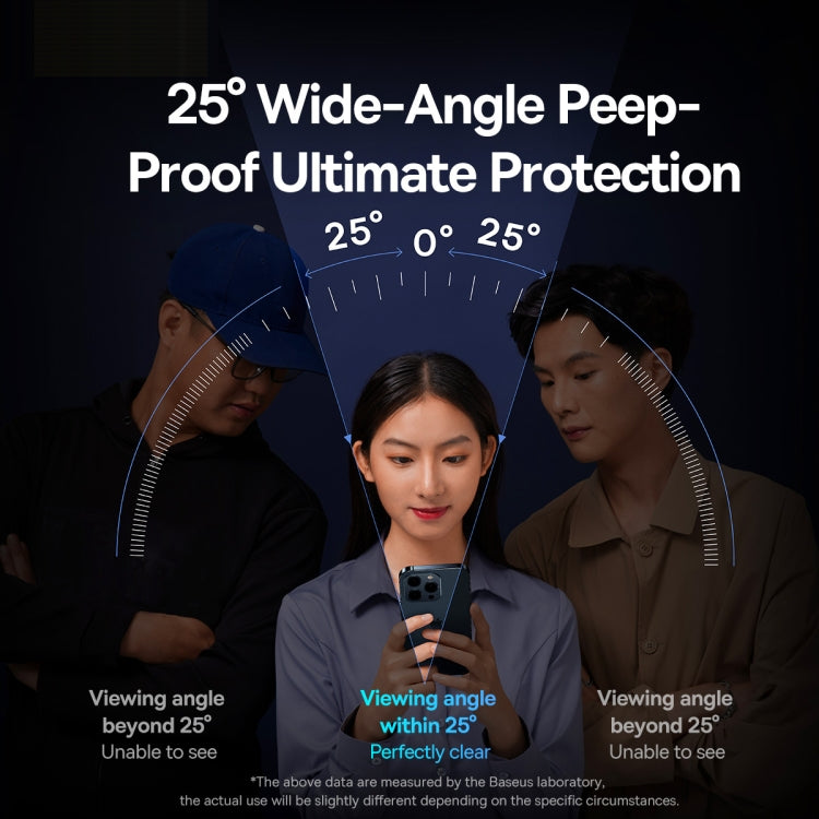 For iPhone 14 Plus / 13 Pro Max Baseus 2pcs 0.3mm Nano Crystal Peep-proof Tempered Glass Film