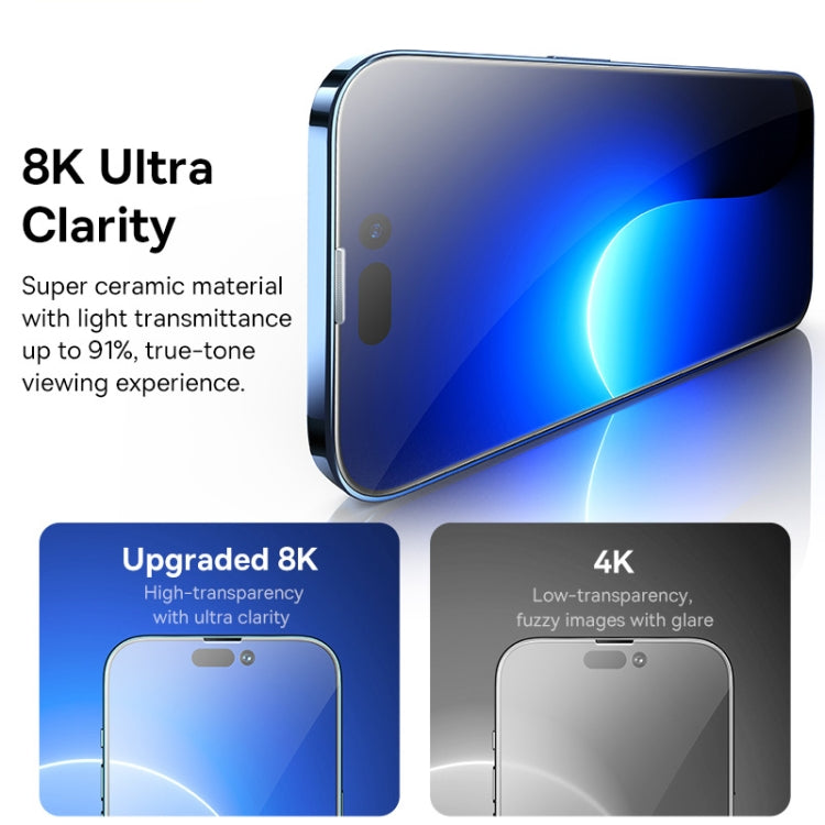 For iPhone 14 Pro Max 2pcs Baseus 0.3mm Nano Crystal Tempered Glass Film