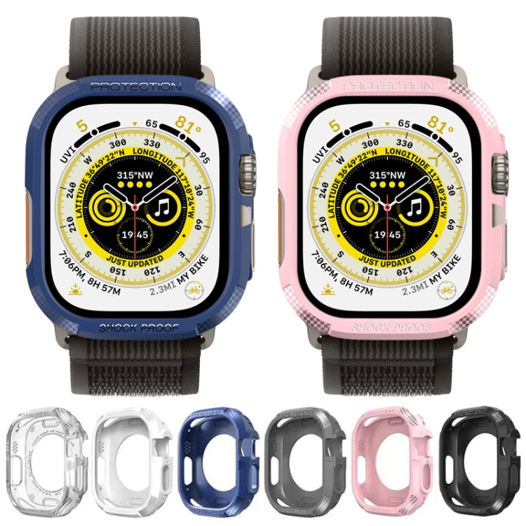 Three-proof TPU Carbon Fiber Protective Case For Apple Watch Ultra 49mm / Apple Watch Ultra 2 49mm