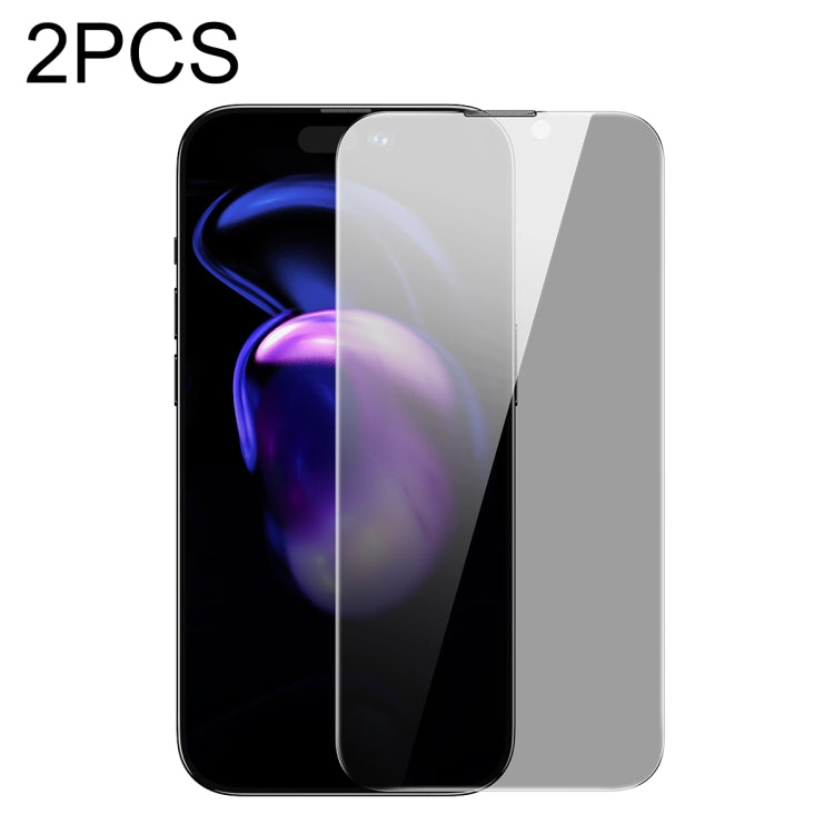 For iPhone 14 Pro 2pcs Baseus 0.4mm Corning Peep-proof Tempered Glass Film