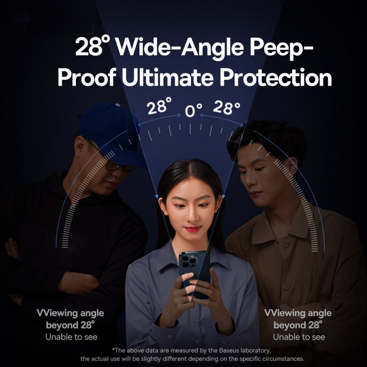 For iPhone 14 Pro 2pcs Baseus 0.4mm Corning Peep-proof Tempered Glass Film